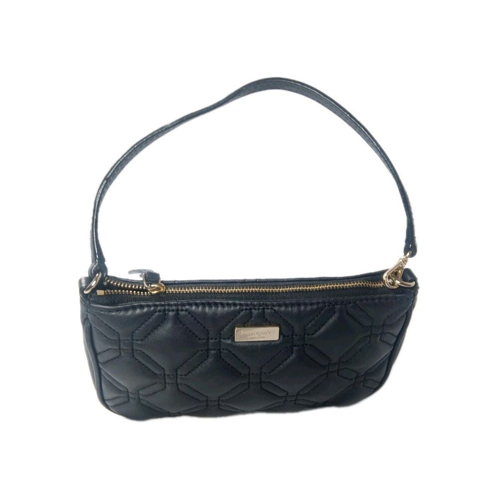Kate Spade Linet Astor Court Quilted Black Leather Wristlet Purse WLRU1780 - Picture 2 of 11